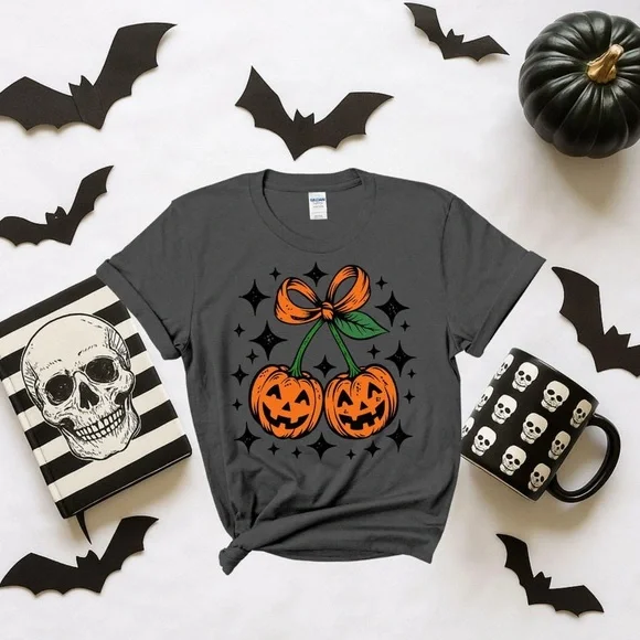 Halloween Cherries Pumpkin Shirt - Picture 5 of 7
